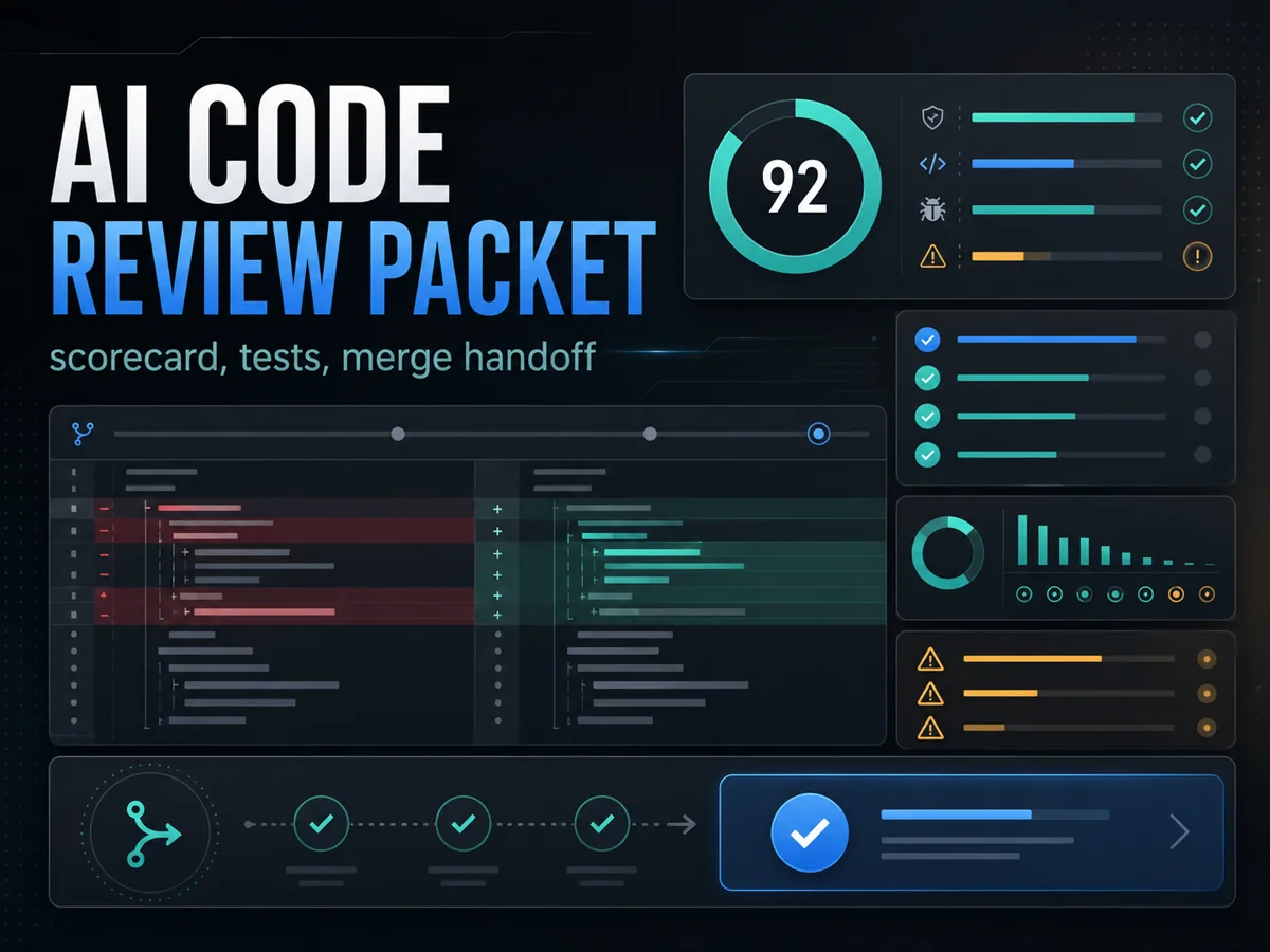 AI code review packet portfolio graphic