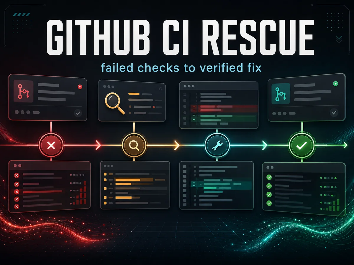 GitHub CI rescue portfolio graphic