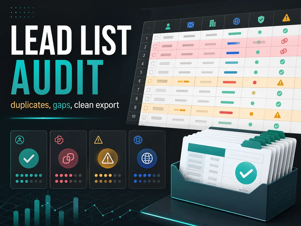 Lead list audit portfolio graphic