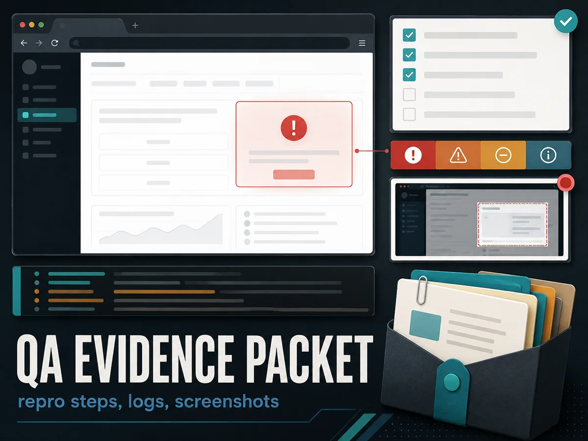 QA evidence packet portfolio graphic