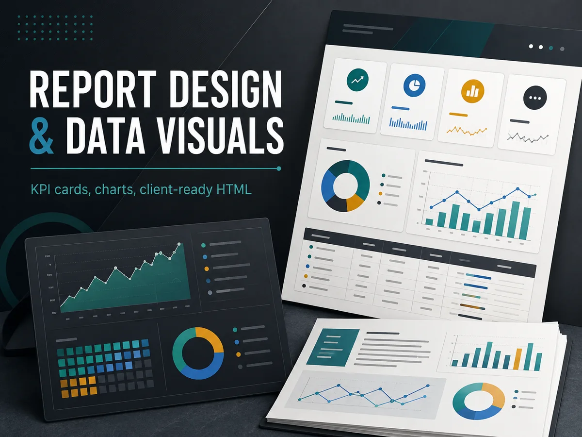 Report design and data visuals portfolio graphic